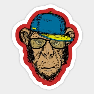 Hipster monkey Sticker